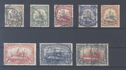 Dt. Colonies DSWA Michel number 24-32 stamped, much tested (11191)