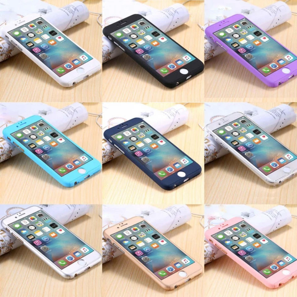 COVER Fronte Retro 360° per iPhone 8 7 6 6S  + Pellicola VETRO TEMPERATO - Immagine 2 di 4