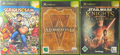 Xbox Classic Spielesammlung Serious sam, the elter scrolls 3, starwar knights