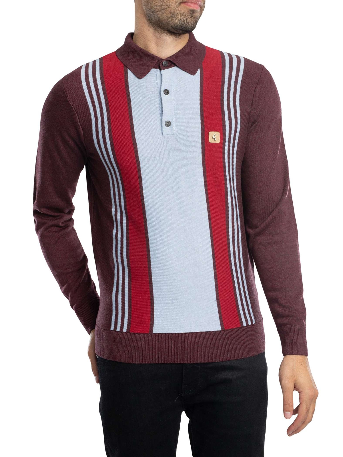 Мужская рубашка поло Searle с длинными рукавами от Gabicci красная 7490₽