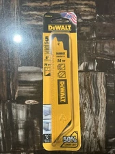 NEW- 5 PACK DeWalt DWAR6114  6” 14 TPI Reciprocating Saw Blades