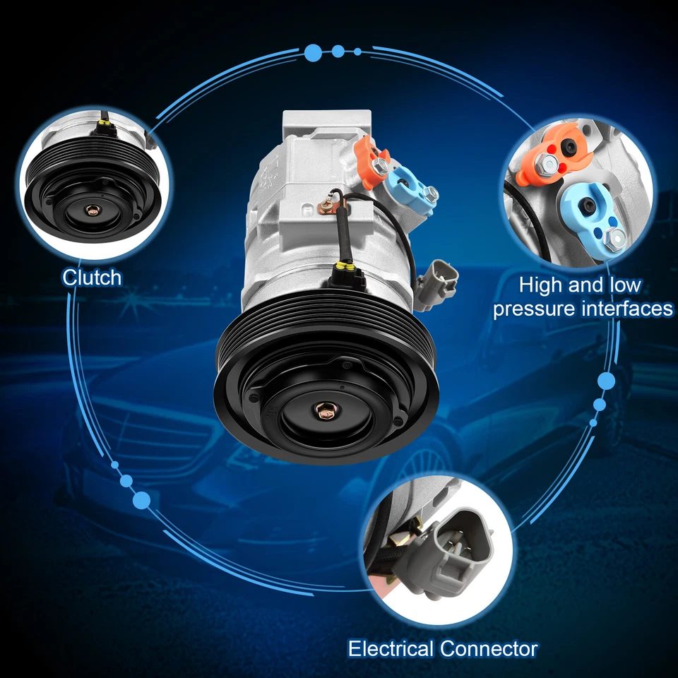 Compresor de aire acondicionado ECCPP para Toyota Camry para Highlander 2004-2005 2006 Foto 3 de 4