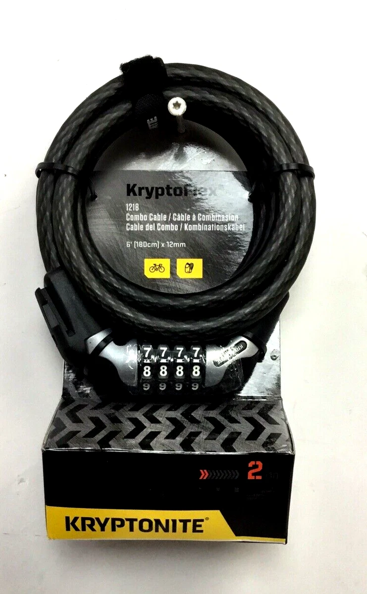 Kryptonite Combination Cable Lock Bicycle KryptoFlex 1218 6 x