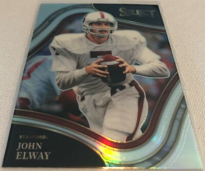 2022 Select Draft Football John Elway Stanford Cardinal Field Level Silver Prizm
