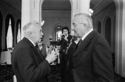 Harold Wilson and James Callaghan UK 29th April 1976 OLD PHOTO