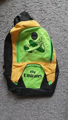Fly Emirates Rucksack (Schwarz, Gelb und Grün; 35,5 x 28 cm)