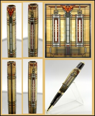 Frank Lloyd Wright Inspired Resin Cast Pen Blanks- for Editor a.k.a. & Sierra˜ 