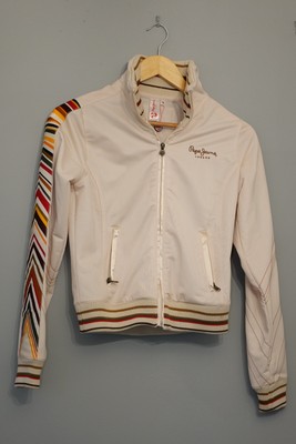 Authentic Women's Cream Pepe Jeans Track Jacke Medium New with tags Y2K