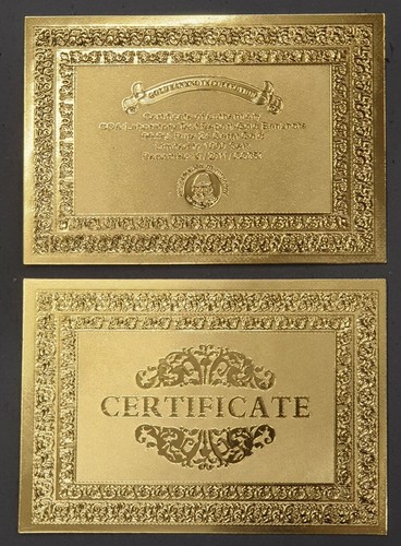 Zimbabwe 5 Octillion Dollars Gold Foil Banknote 100 Trillion Series - Picture 5 of 6