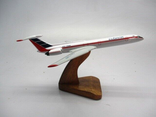 Ilyushin IL-62 Cubana Aircraft Desktop Mahogany Kiln Dried Wood Model Small New - Picture 3 of 6