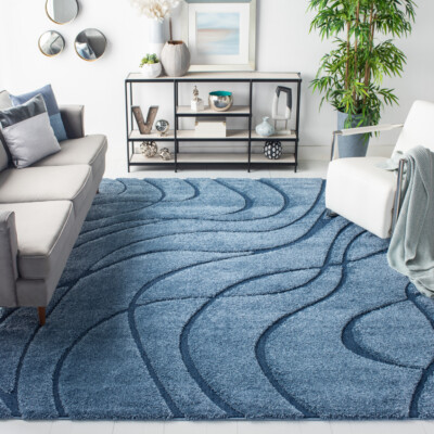 SAFAVIEH Florida Shag SG471-6065 Light Blue / Blue Rug