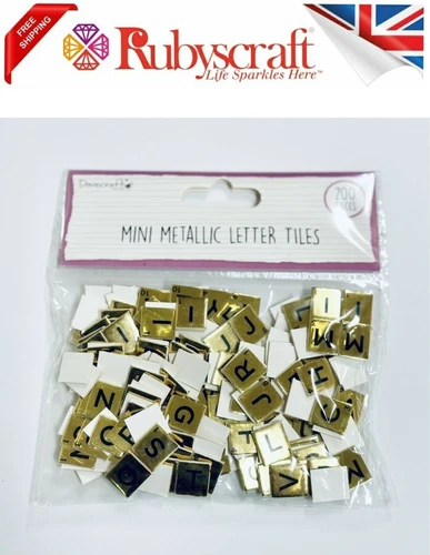 Dovecraft Pack of 200pcs MINI Metallic Letter Tiles GOLD Foil