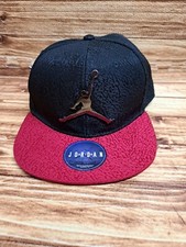 NEW Nike Air Jordan Jumpman Youth Boys Elephant Textured Black/Red Snapback Cap
