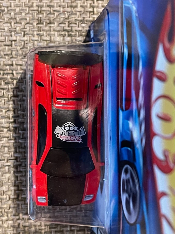 2003 Hot Wheels #203 Final Run 9/12 LAMBORGHINI DIABLO Red w/Chrome Pr5 Spokes - Image 4 of 4