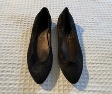 AGL Attilio Giusti Leombruni Black Shimmer Pointed Toe Ballet Flats 38.5 / 8.5