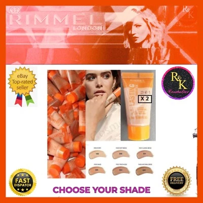 2 x 15ml Rimmel Lasting Radiance Foundation or BB Cream Sample Case Handbag New