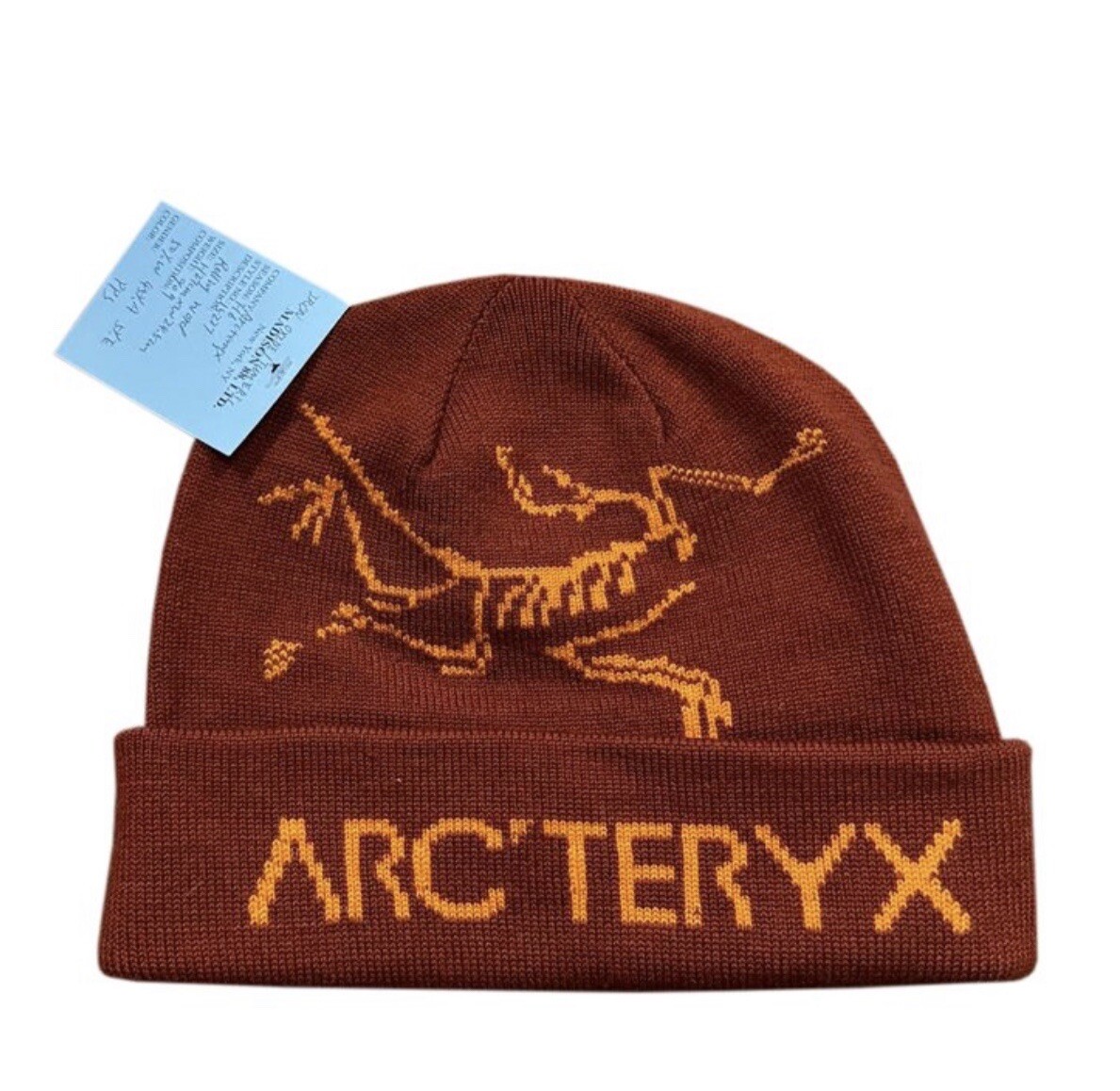 Arc'teryx Rolling Word ossido di ferro berretto alla curcuma nuovo con etichette