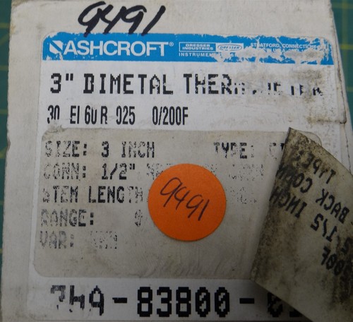 Ashcroft Industrial Bimetal Thermometer (0-200 F), 3” Dial, 2.5” Stem - Picture 6 of 6