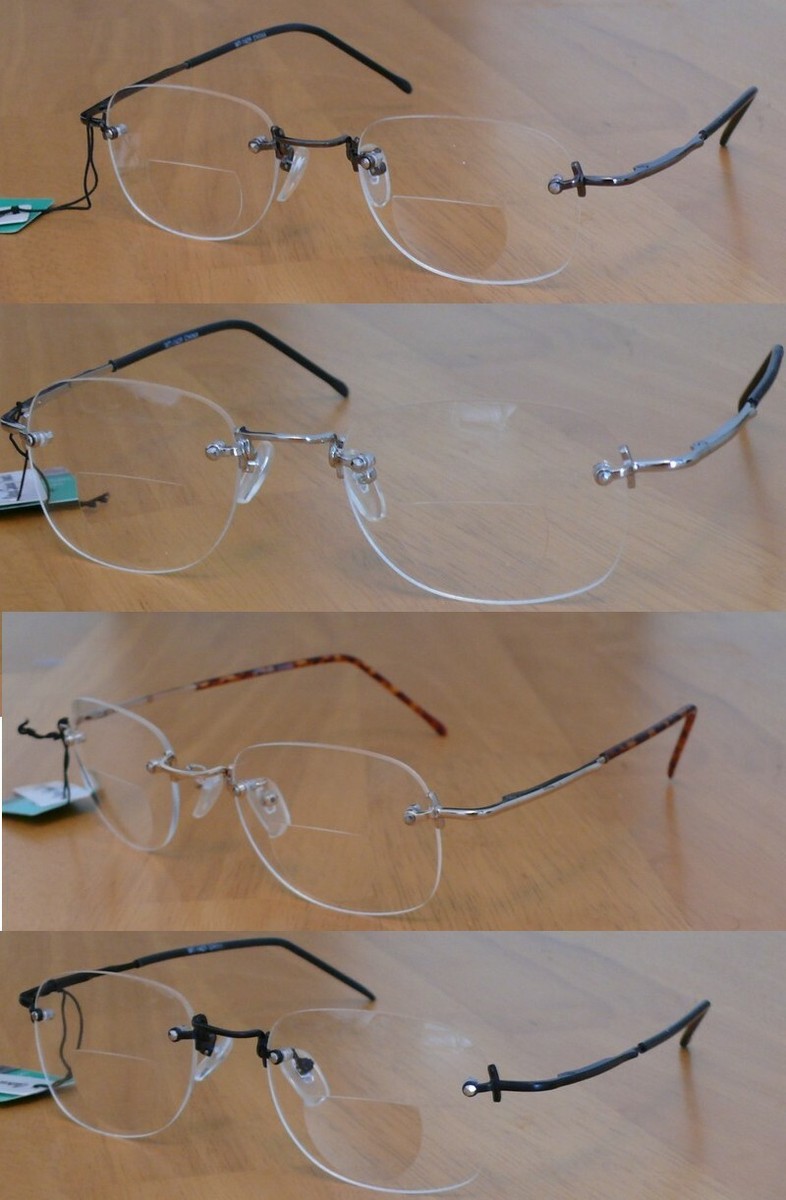 Lunettes De Lecture Bifocales Loupe - Monture Noir Argent MT1425BR | Neuf Avec étiquettes