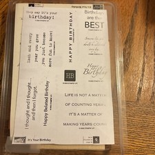 Stampin Up IT  S YOUR BIRTHDAY Stamp Set 9 Rubber Images Happy Birthday Sayings