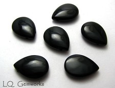 15" Strand BLACK ONYX 16X22mm Teardrop Beads