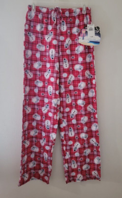 Body Code Size M Snowman 100% USA Made Cotton Red/White Plaid Lounge Pants NWT