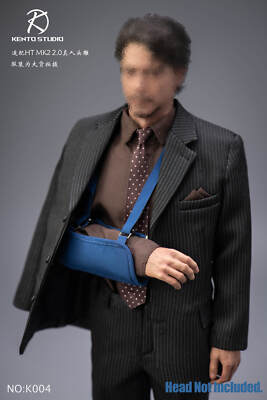 In-stock 1/6 Kento Studio K004 Arm-Sling Striped Suit Set