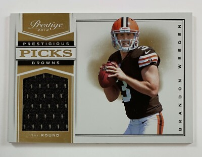2012 Panini Prestige Brandon Weeden Prestigious Picks Relic 198/299 FRA30