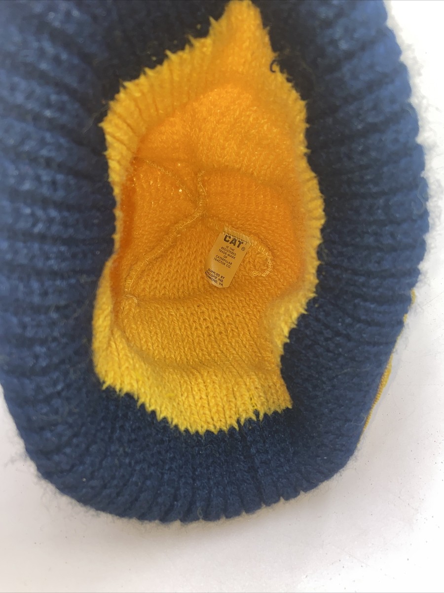 Vintage Yellow CAT DIESEL POWER Winter Knit Hat With Patch  display picture 1