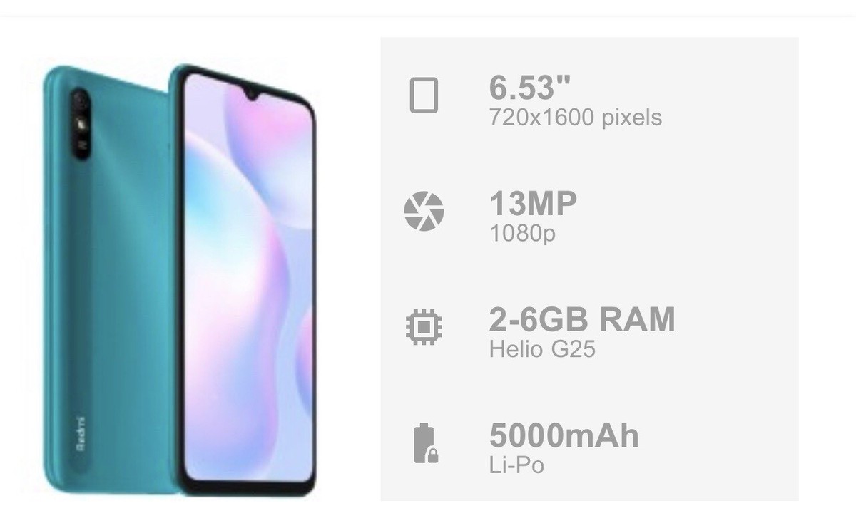 Redmi 9A 64GB 4GB RAM Unlocked Smartphone Dual SIM No Warranty