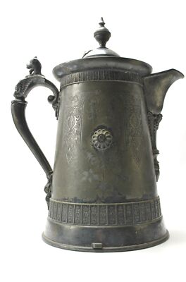 Antique Simpson Hall Miller Triple Silverplate Ornate Coffee Pot