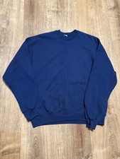 Vintage 90s Hanes Sport Navy Blue Mens XL Blank Sporty Crewneck Sweatshirt USA