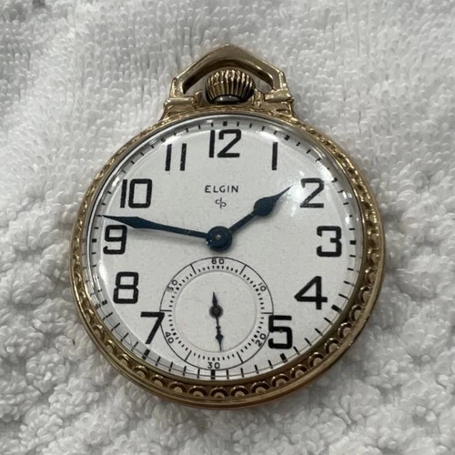 Elgin 616 Gold Plated Mechanical Pocket Watch 17 Jewels Antique 1951 Size 16
