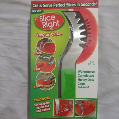 AS SEEN ON TV EZ Slice Right Cut & Serve Cake, Watermelon, Cantaloupe Slicer NEW