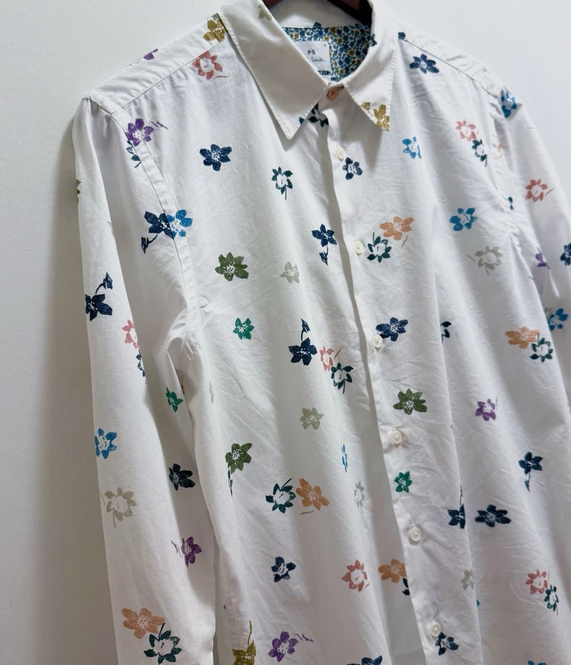Paul Smith Tailored Fit Floral Button Up Shirt Flip Cuff Mens Size Medium $295 - Image 4 of 4