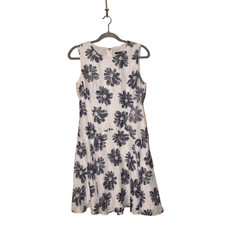 TOMMY HILFIGER $129 Textured Floral Print A-line Dress in Blue Size 8