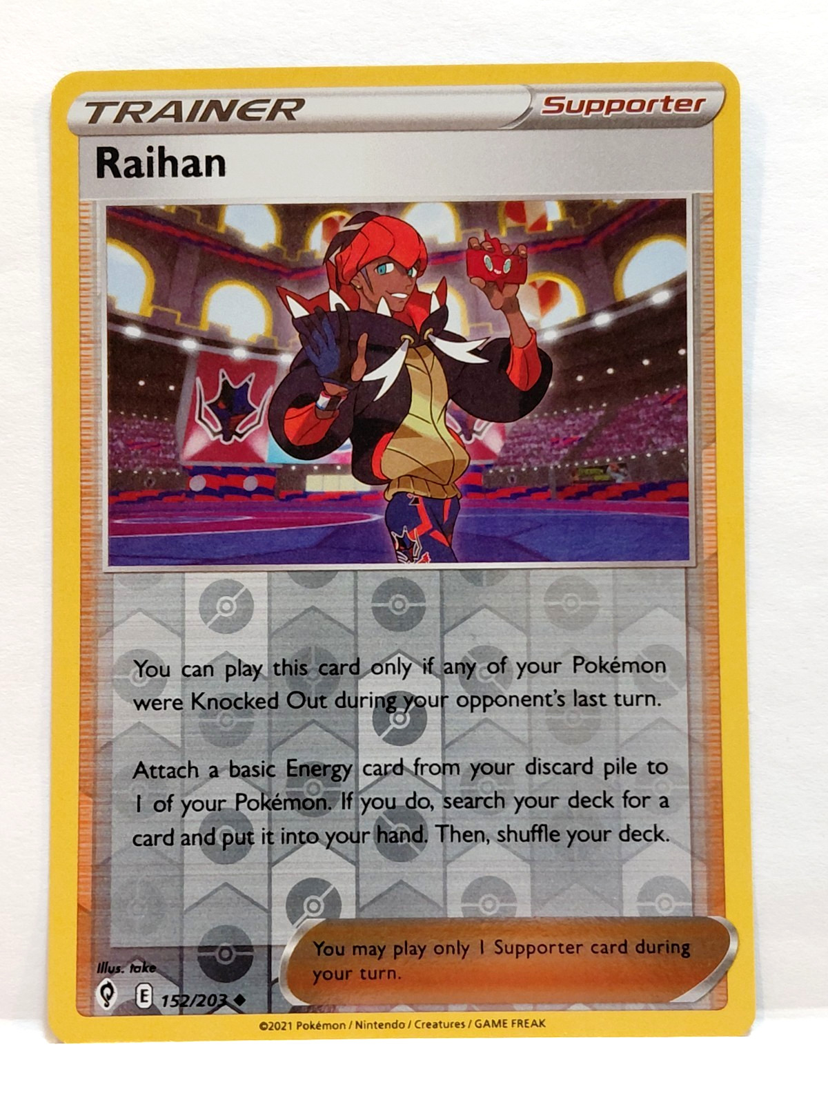 2021 POKEMON TRAINER RAIHAN 152/203 HOLO CARD