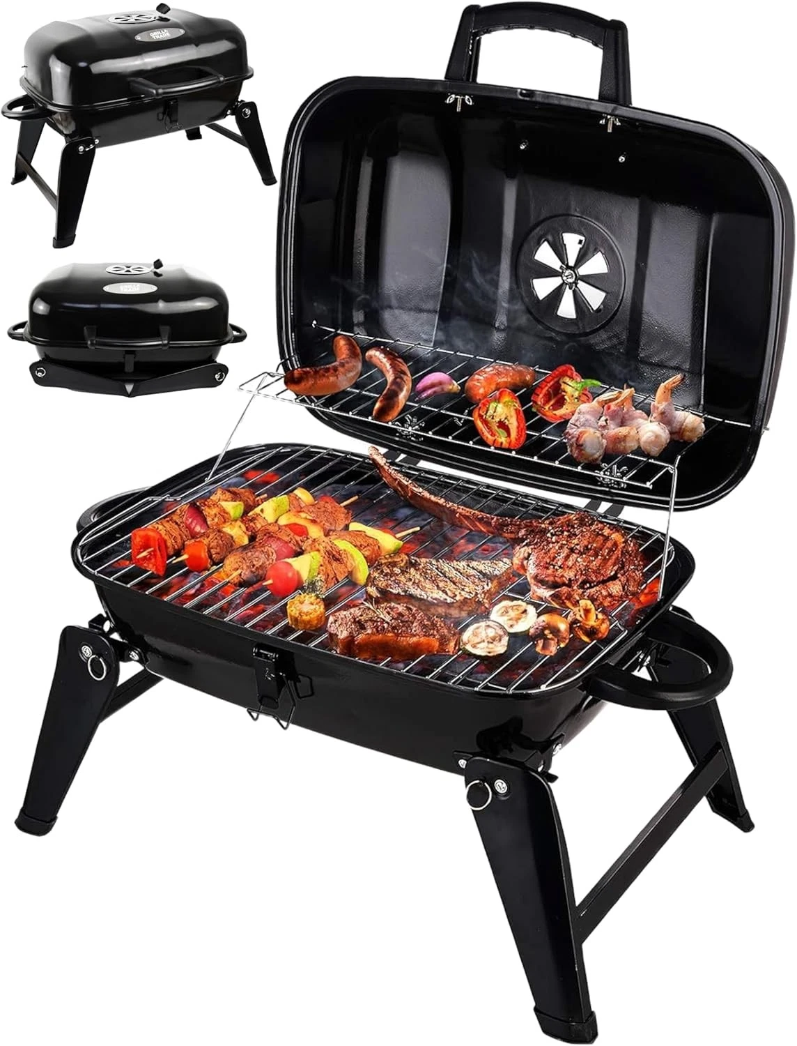 Mini Portable Charcoal Grill Tabletop For Camping Picnic