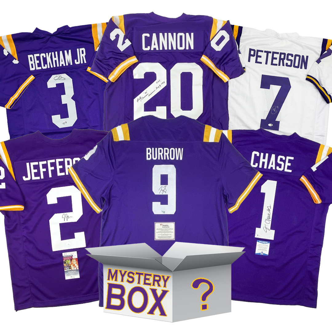 Autographed/Signed LSU College Football Jersey Mystery Box with PSA JSA BAS COA