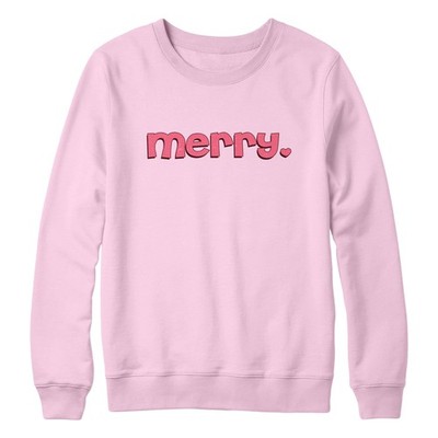 Rosa Frohe Mädchen Weihnachten Sweatshirt Herz Design Xmas Sweatshirt für Mädchen