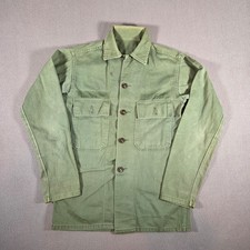 Vintage Military Shirt Mens Small OG 107 Sateen Fatigue Uniform US Army