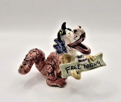 Blue Sky Clayworks Happy Dragon  Free Parking  Heather Goldminc Figurine