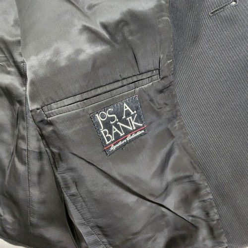 Jos A Bank 42R 36x30 Black Pinstripe 100% Wool Signature Mens Jacket Pants Suit - Picture 7 of 13