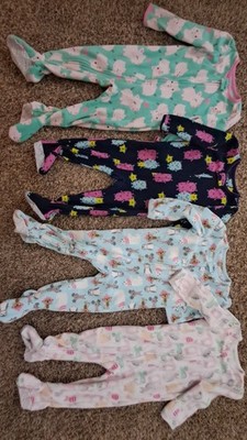 Toddler girls 18m 24m 2t fleece sleepers lot of 4