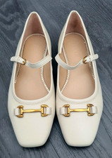 Brand New Boden Cream Mary Jane Ballet Flat leather  Shoes UK 8 EU 41