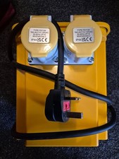 110V Transformer 1.5kVA Step Down 240V to 110V Twin 16A Sockets, IP44, 13A Plug