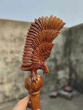 Wooden walking stick hand carved Beautiful Eagle Heavy wooden walking cane
