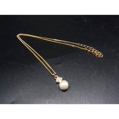 Pierre Cardin Pearl Rhinestone Necklace Gold Used Pre-owned Japan From Japan