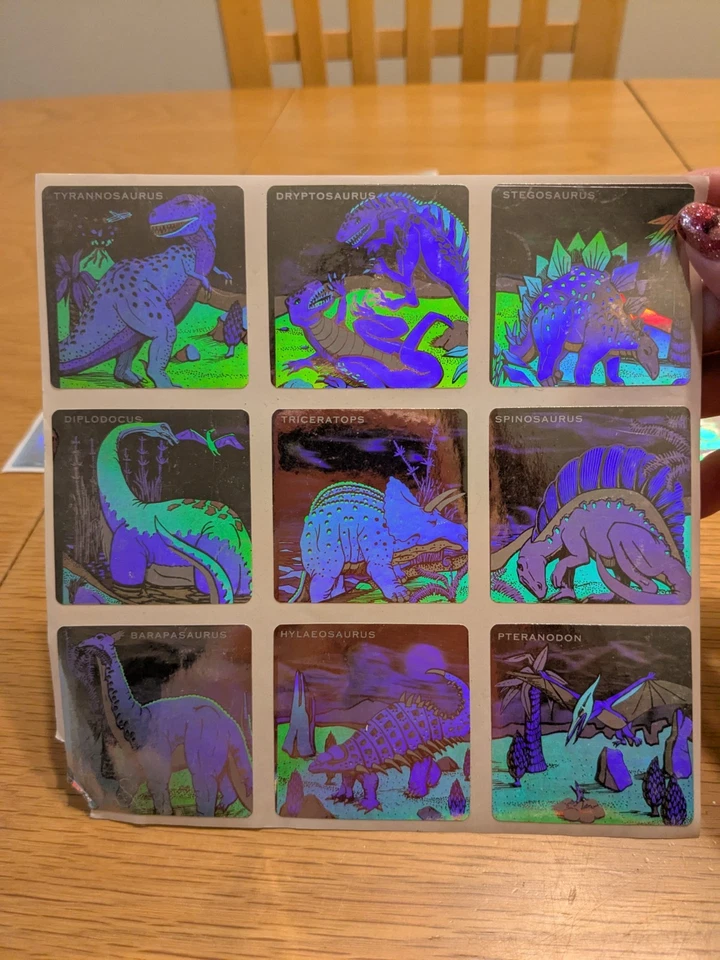 Dinosaur Animal Hologram Holographic Rare Vintage Sticker Decal Foil 5 Sheets - Image 2 of 4