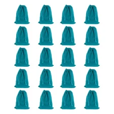 20pcs Flocked Drawstring Bag 4.7 x 5.9 Inch Jewelry Pouches Gift Bags, Blue